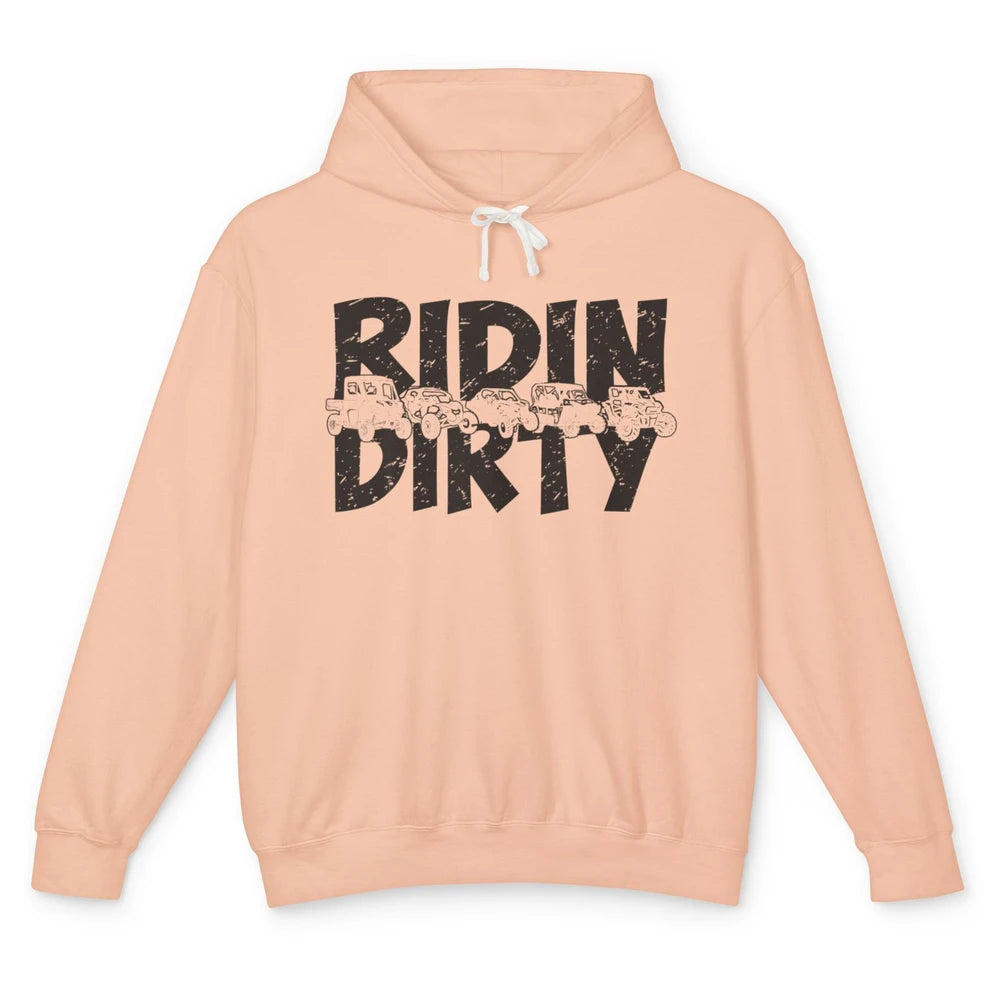 Retro UTV SXS Rider Riding Dirty ATV Offroad Riding SXS Life Unisex Lightweight Hoodie