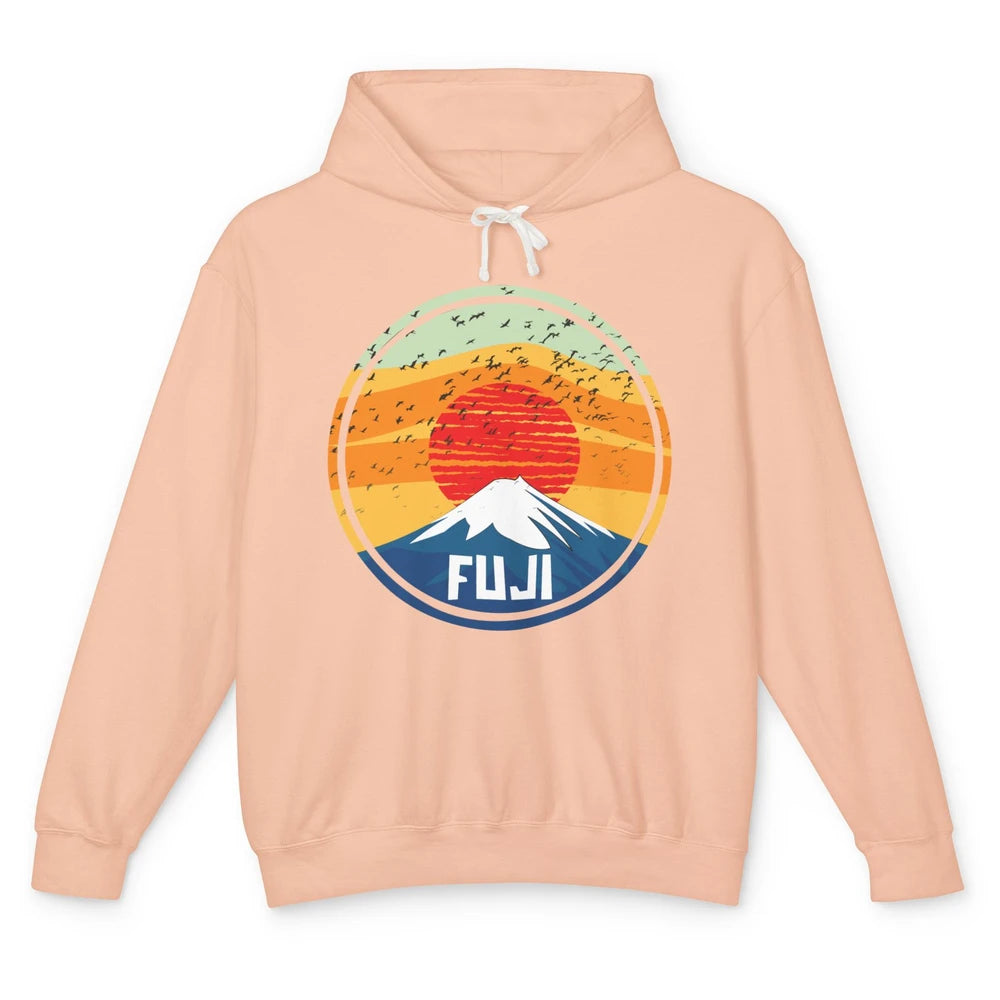 Vintage Sunset Mount Fuji The Highest Mountain In Japan Unisex Lightweight Hoodie