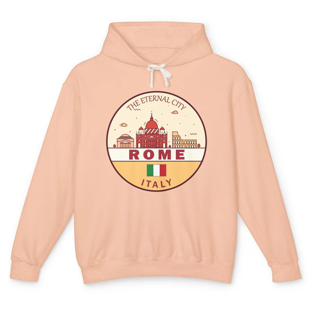 Skyline Roma City Summer Vacation Italy Italian Vacay Travel Unisex Lightweight Hoodie