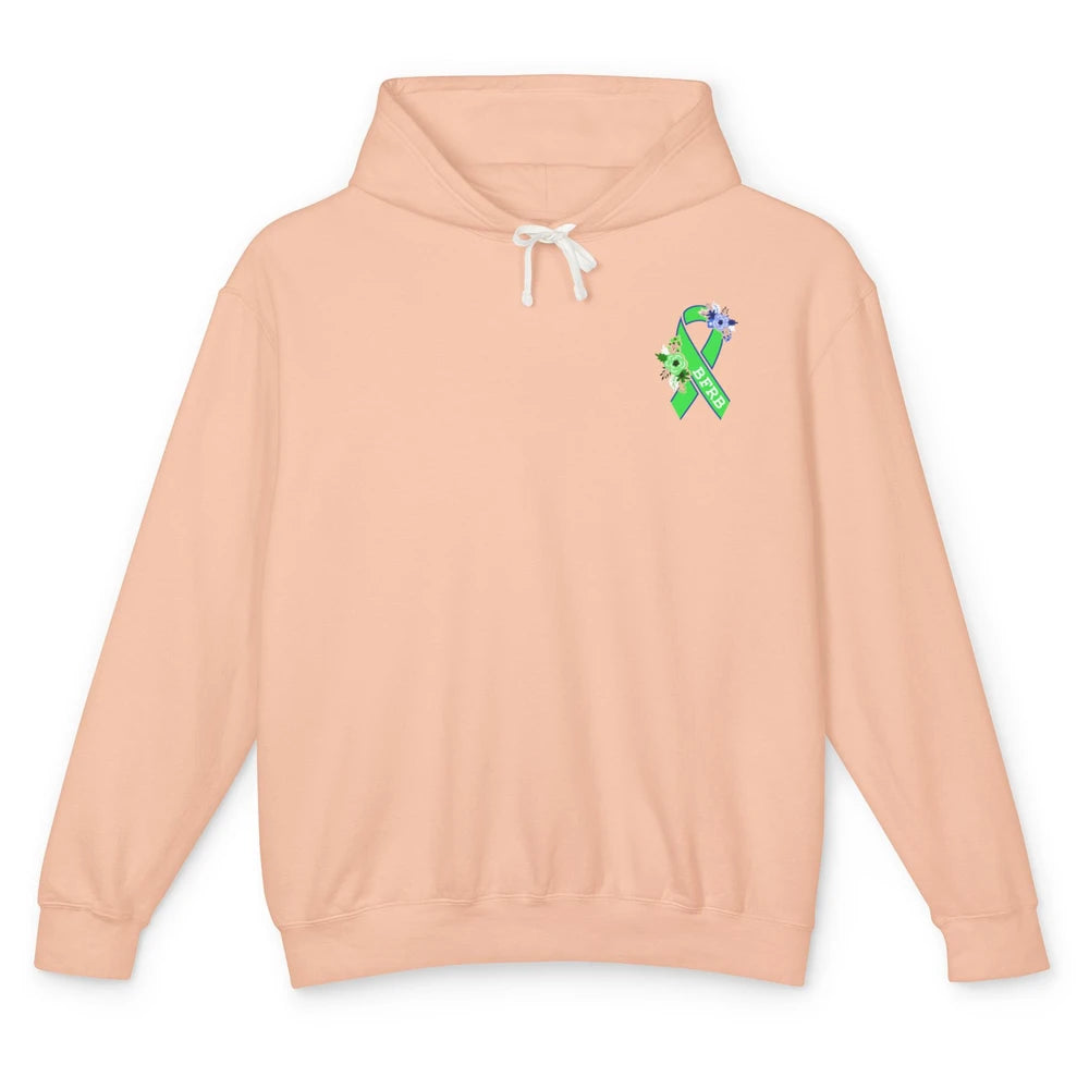 Body Focused Repetitive Disorder BFRB Floral Green Ribbon Unisex Lightweight Hoodie