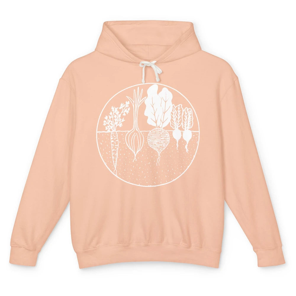 Garden Vegetable Carrot Radish Vegetarian Gift Gardening Unisex Lightweight Hoodie