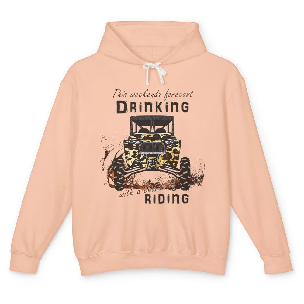 Leopard UTV Weekend Forecast Drinking Offroad Riding SXS Mud Unisex Lightweight Hoodie