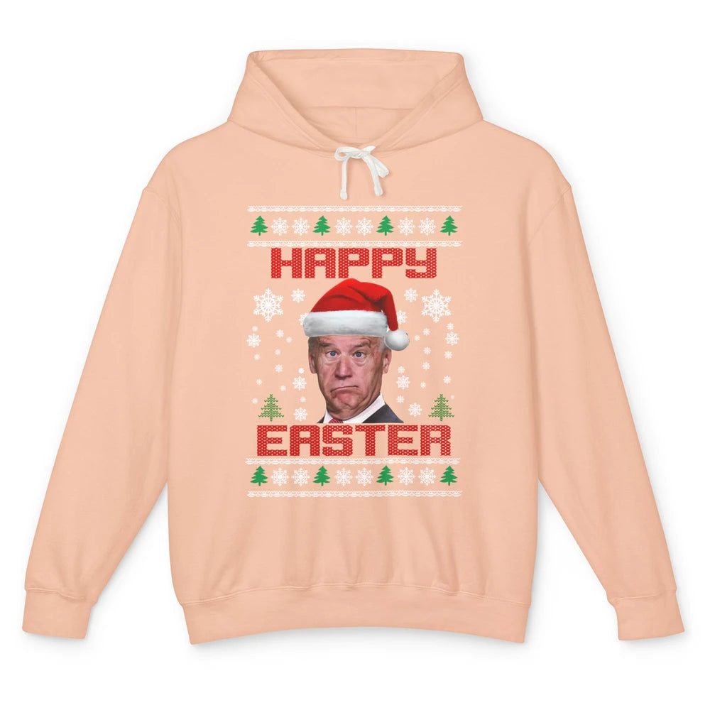 Funny Joe Biden Happy Easter Christmas Anti Joe Liberals Unisex Lightweight Hoodie