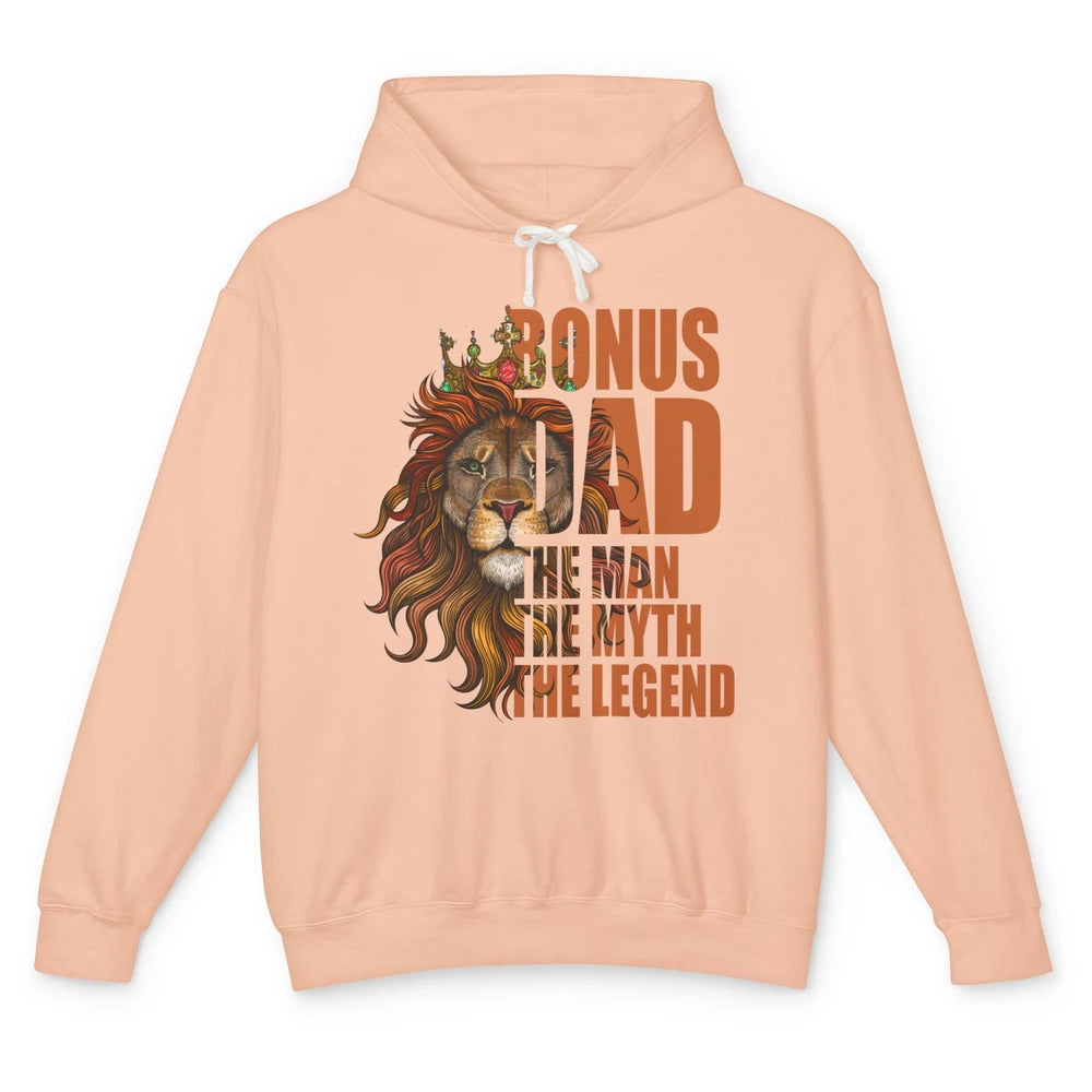 Vintage Lion Bonus Dad The Man The Myth The Legend Dad Gift Unisex Lightweight Hoodie