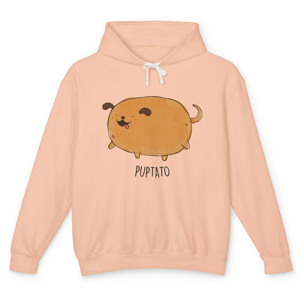 Funny Puptato Puppy Dog Potato Pet Animal Pun Wordplay Joke Unisex Lightweight Hoodie