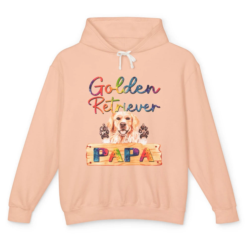 Colorful Golden Retriever Dog Papa Cute Puppy Father Dad Unisex Lightweight Hoodie