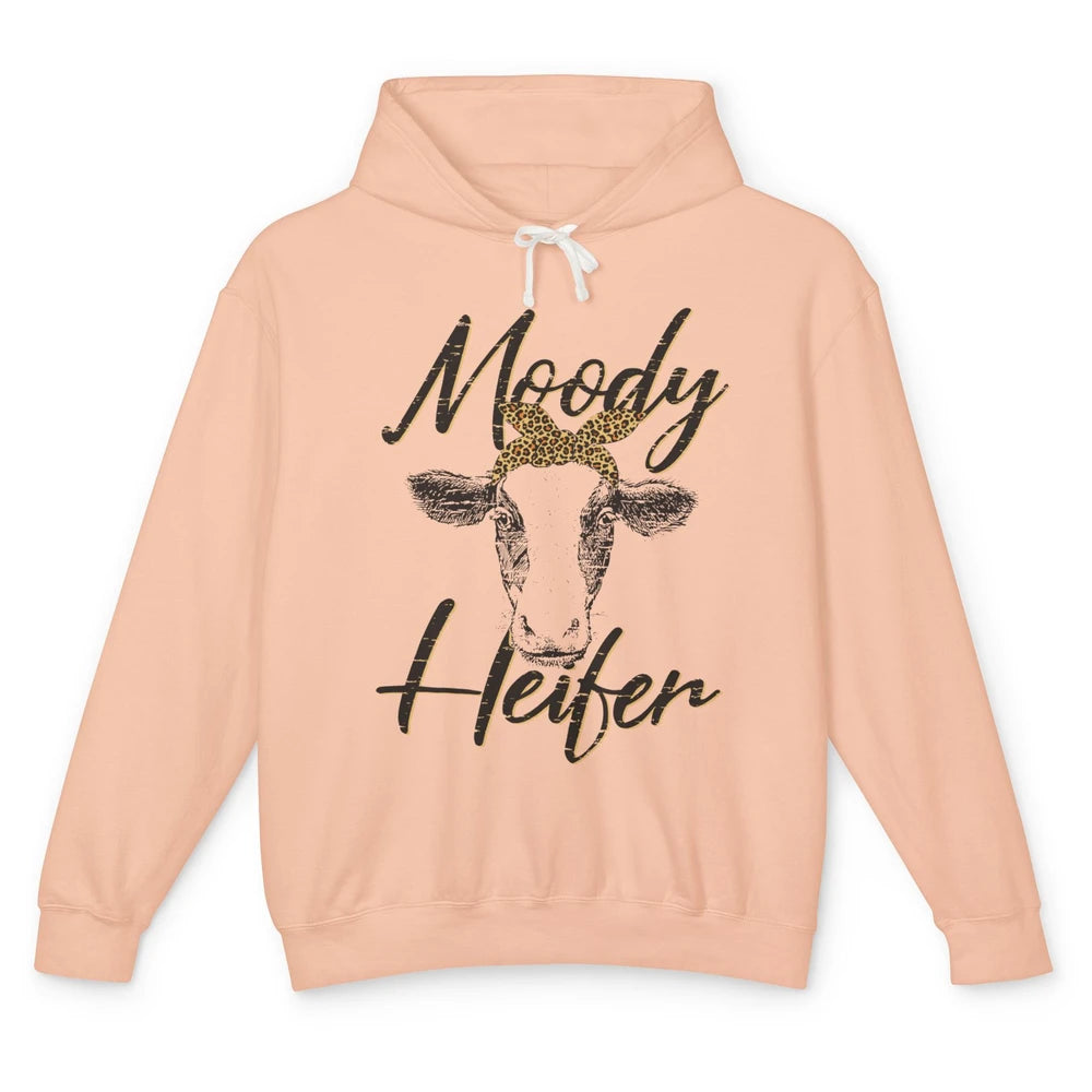 Funny Heifer Retro Bandana Moody Heifer Farmer Cow Lovers Unisex Lightweight Hoodie