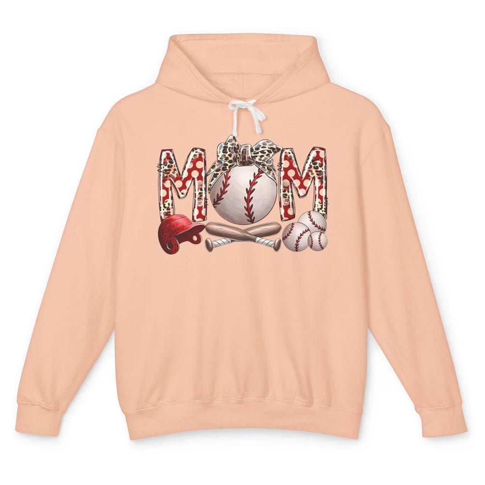 Baseball Mom Leopard Bandana Mom Love Baseball Mother's Day Unisex Lightweight Hoodie