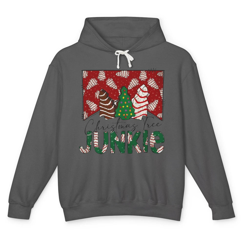 Funny Christmas Tree Cake Junkie Tis The Season Western Xmas Unisex Lightweight Hoodie