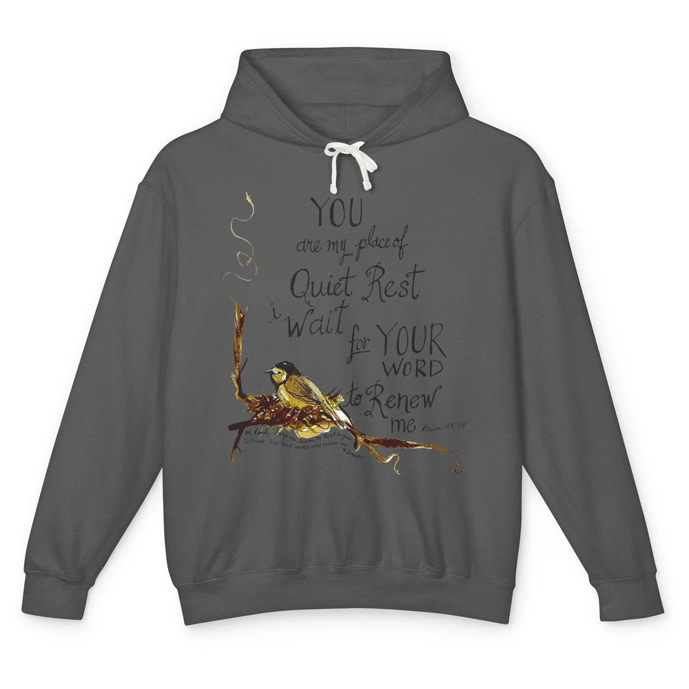 Christian Birds You're Place Of Rest Bible Verse Religious Unisex Lightweight Hoodie