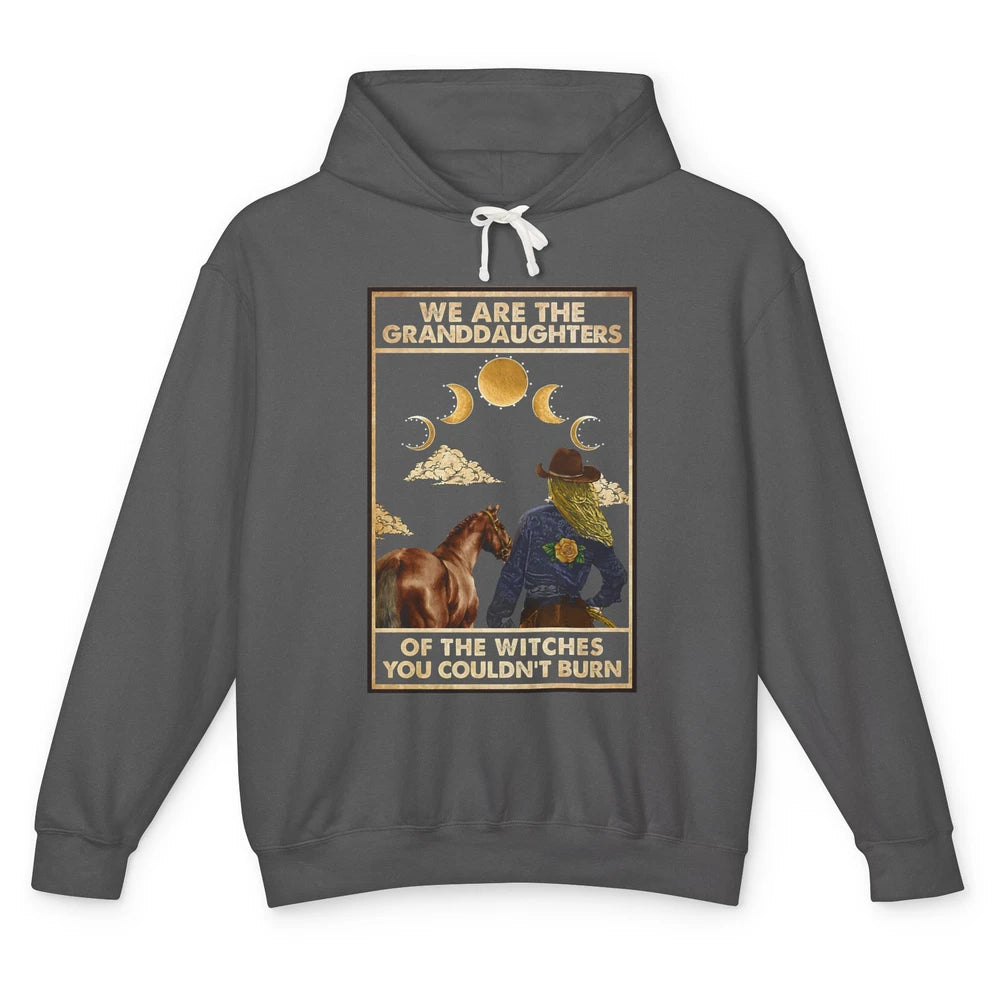 We're The Granddaughters Of Witches Western Cowgirl Horse Unisex Lightweight Hoodie