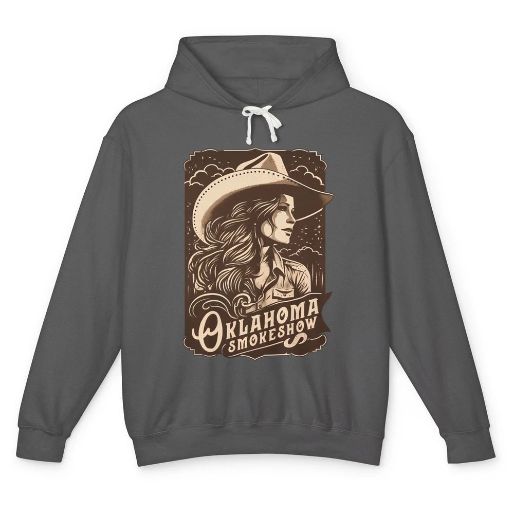 Retro Cowgirl Oklahoma Smokeshow Western Country Small Town Unisex Lightweight Hoodie