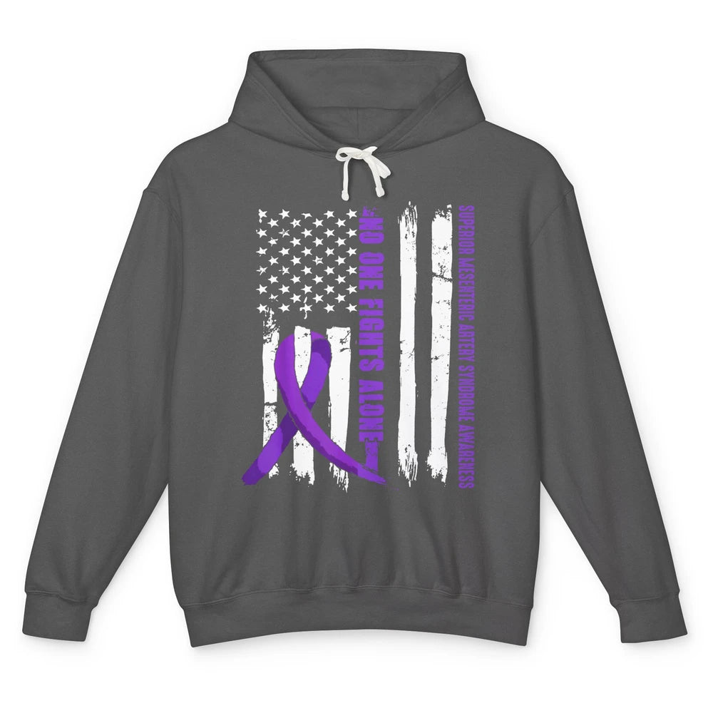 Superior Mesenteric Artery Syndrome Flag No One Fight Alone Unisex Lightweight Hoodie