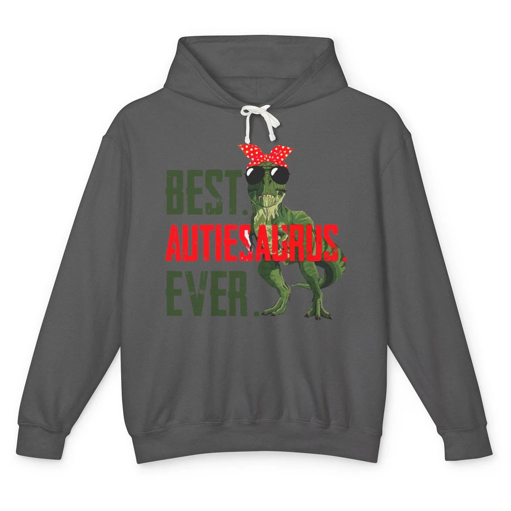 Retro Funny T Rex Best Auntiesaurus Ever Dinosaur Aunt Gift Unisex Lightweight Hoodie