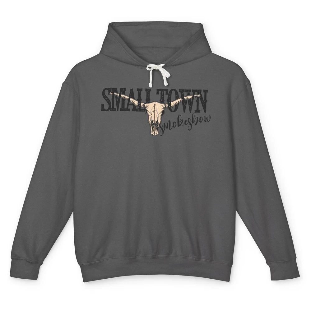 Boho Bull Skull Small Town Smokeshow Western Country Cowgirl Unisex Lightweight Hoodie