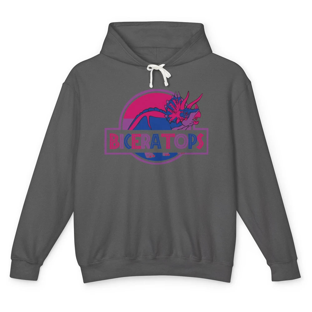 Biceratops Bisexual Ceratops Dinosaur LGBT Pride Month Unisex Lightweight Hoodie