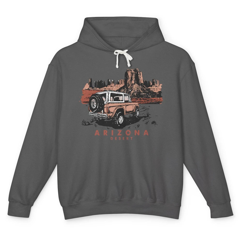 Retro Arizona Desert Truck Country Adventure Nature Lovers Unisex Lightweight Hoodie