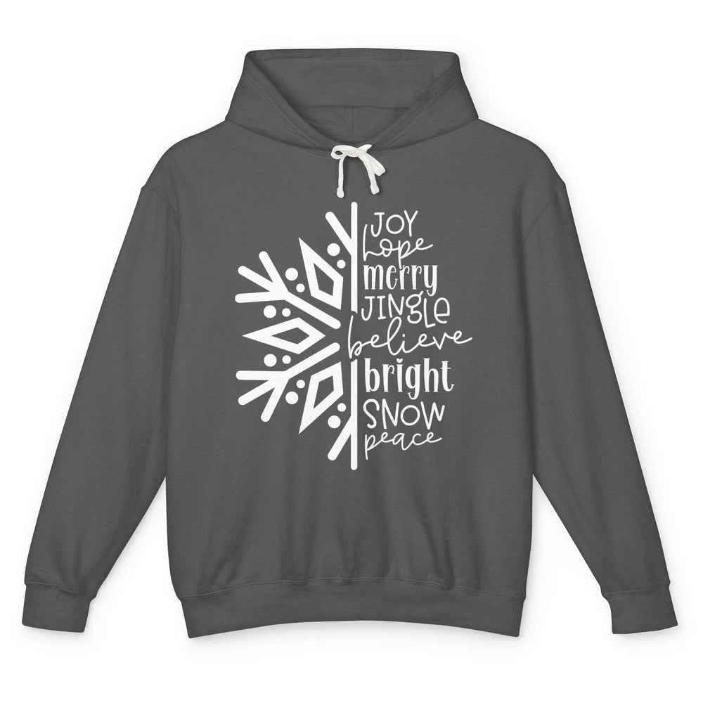 Snowflakes Christmas Joy Hope Merry Jungle Christmas Lovers Unisex Lightweight Hoodie