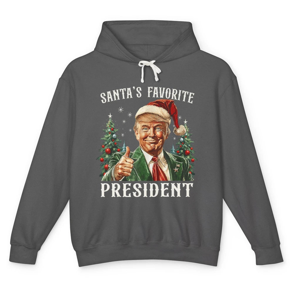 Funny Donald Trump Christmas Santa Favorite President Xmas Unisex Lightweight Hoodie