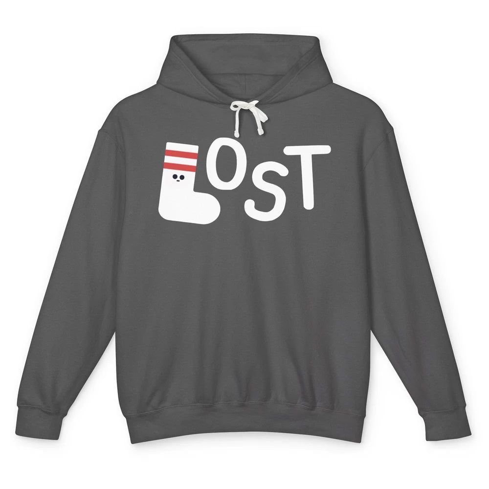 Missing Sock Funny Sock Lost Laundry Pun Lonely Sock Unisex Lightweight Hoodie