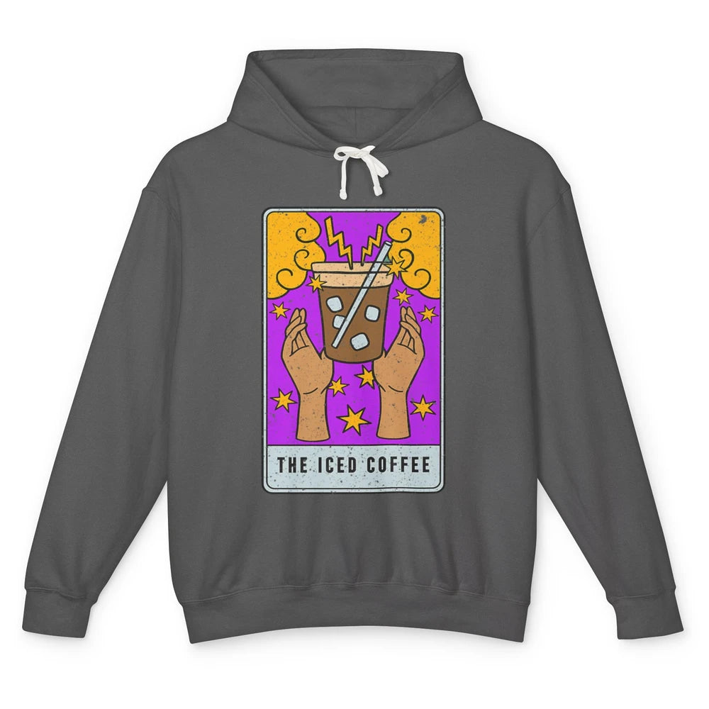 The Iced Coffee Witch Latte Tarot Card Mystical Halloween Unisex Lightweight Hoodie