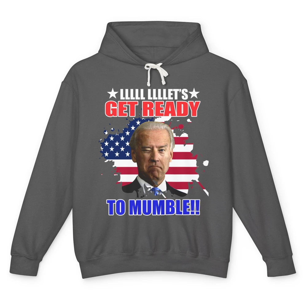 Funny US Flag Biden Let's Get Ready To Mumble Anti Liberals Unisex Lightweight Hoodie