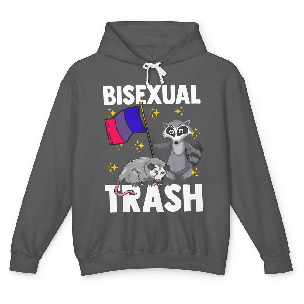 Raccoon LGBT Bisexual Trash Funny Flag Pride Animal Lovers Unisex Lightweight Hoodie