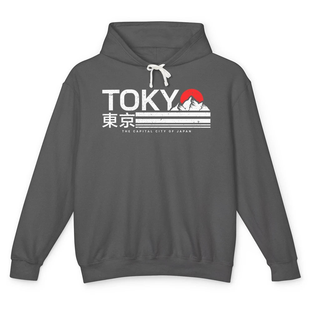 Vintage Sunset Mount Fuji Tokyo The Capital City Of Japan Unisex Lightweight Hoodie