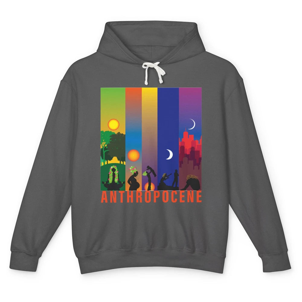 Anthropocene Mother Earth Evolution Earth Day Awareness Unisex Lightweight Hoodie