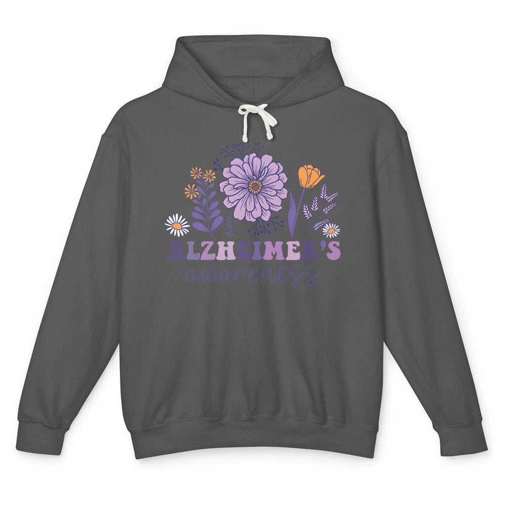 Alzheimer's Awareness Wildflower Dementia Inspirational Gift Unisex Lightweight Hoodie