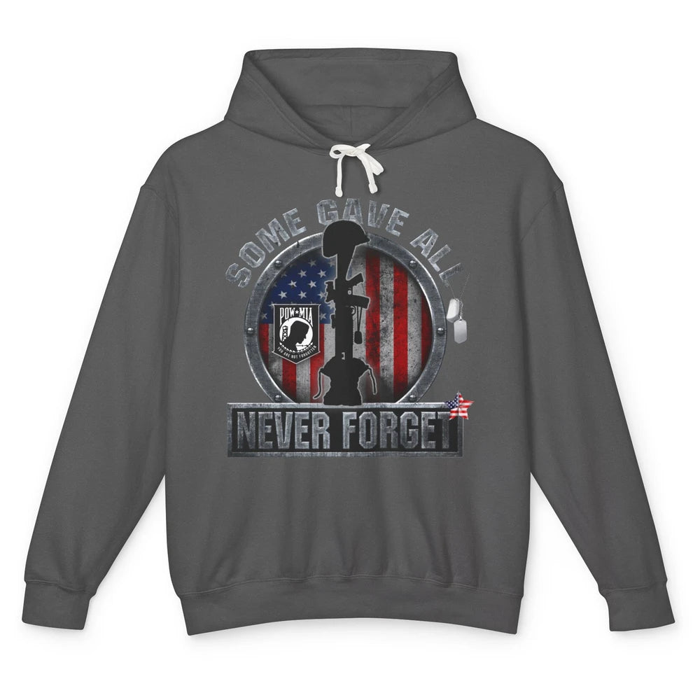 Retro US Veteran Some Gave All Never Forget Memorial Day Unisex Lightweight Hoodie