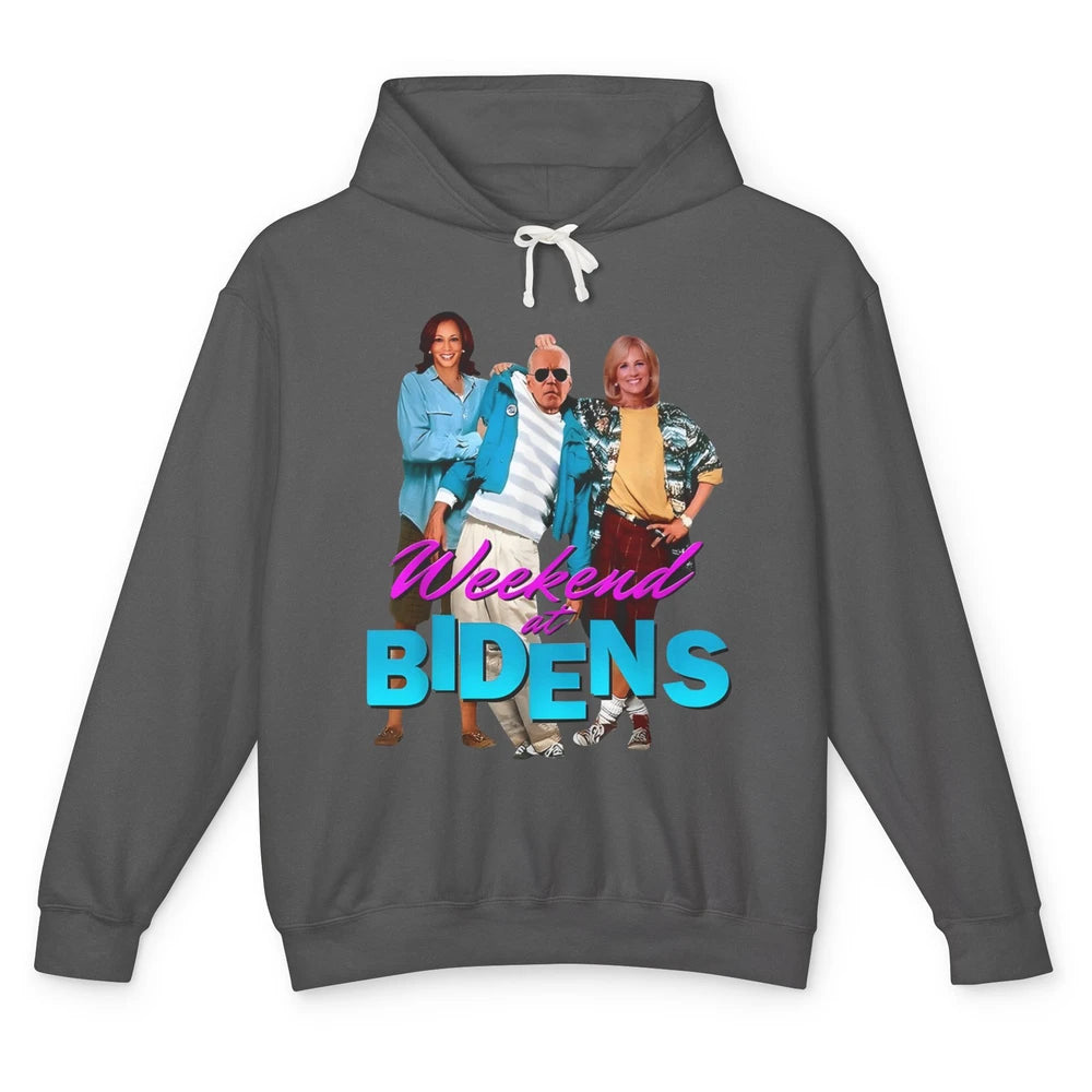 Weekend At Biden's Funny Joe Biden Anti Liberals Anti Biden Unisex Lightweight Hoodie