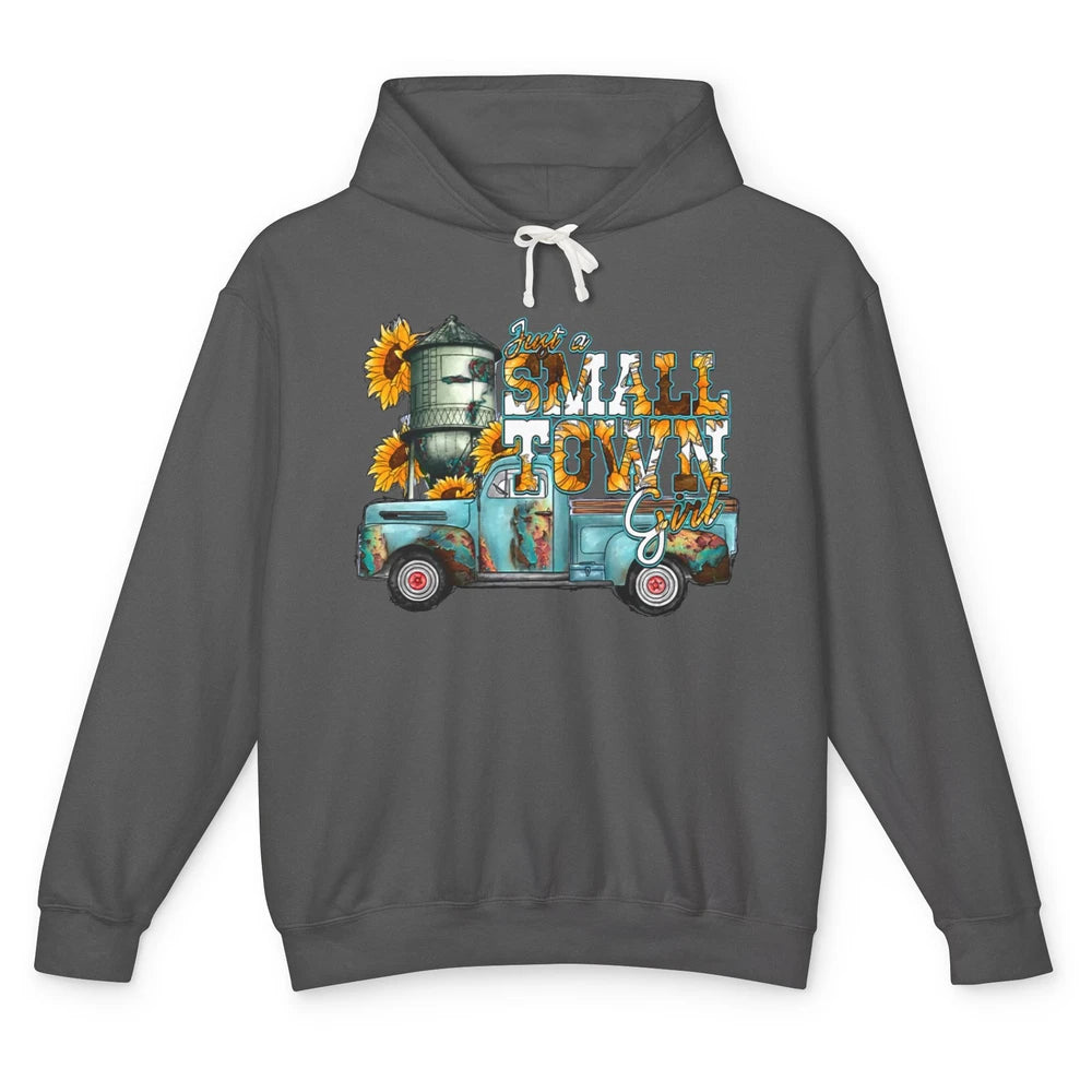 Leopard Sunflower Truck Just Small Town Girl Western Cowgirl Unisex Lightweight Hoodie