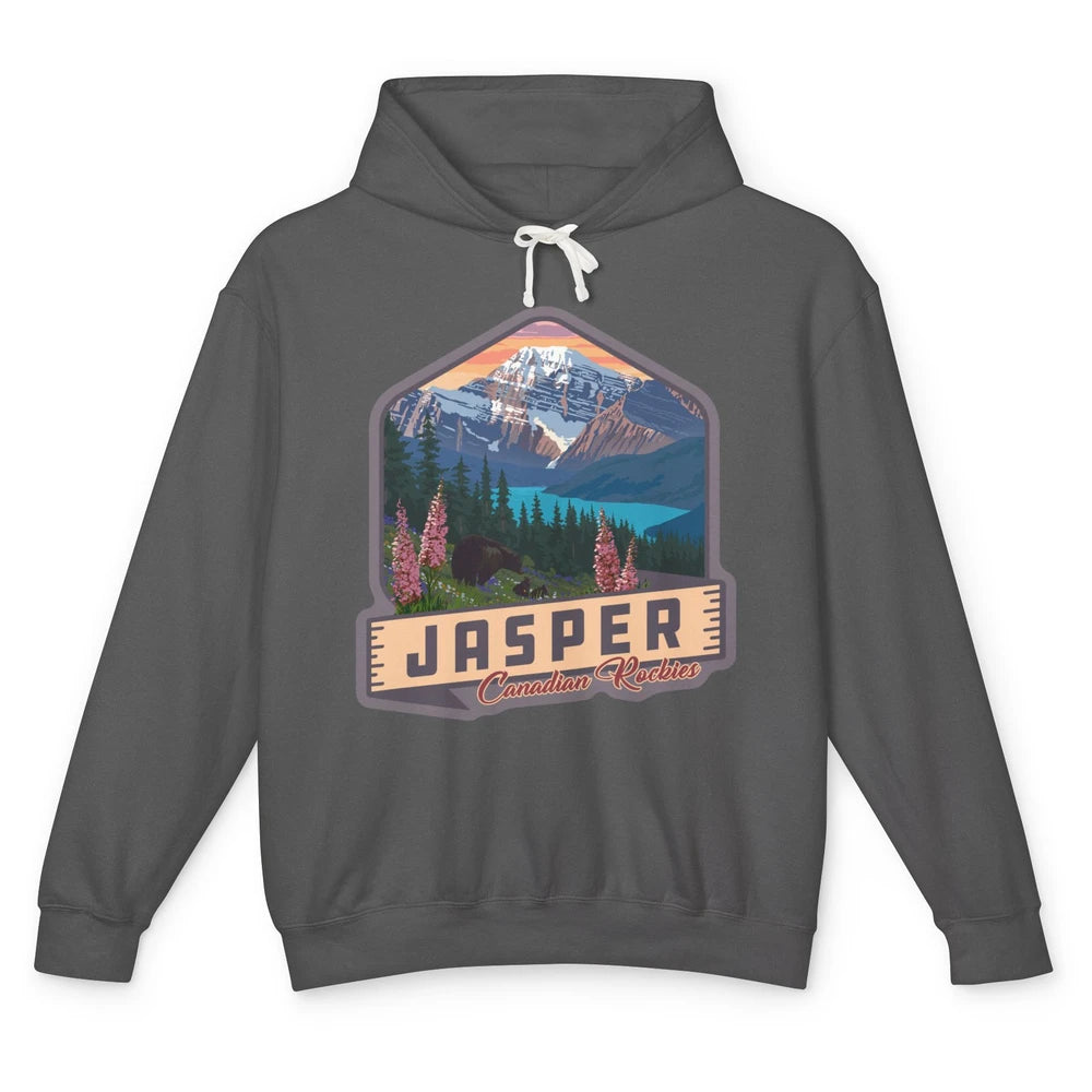 Jasper National Park Canadian Rockies US Parks Camping Unisex Lightweight Hoodie