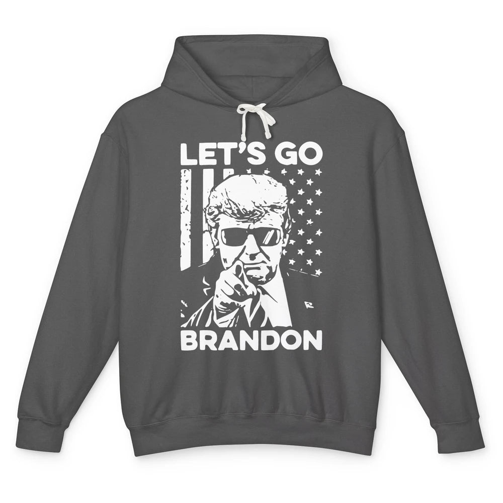 Retro Trump Let's Go Brandon Republican Anti Liberal US Flag Unisex Lightweight Hoodie