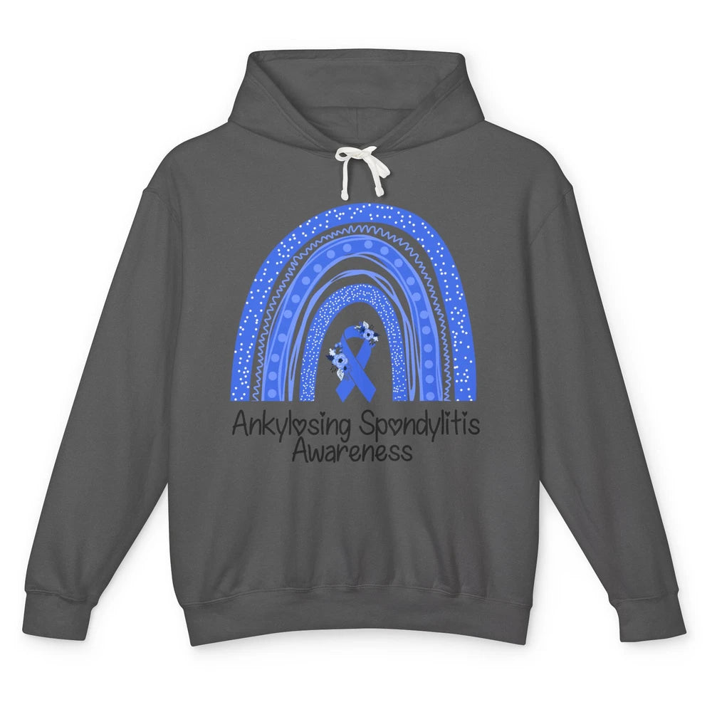 Ankylosing Spondylitis Awareness Support Floral Blue Rainbow Unisex Lightweight Hoodie