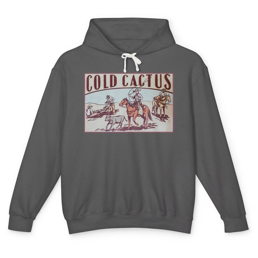 Retro Cowboy Horseback Rider Cold Cactus Western Country Unisex Lightweight Hoodie