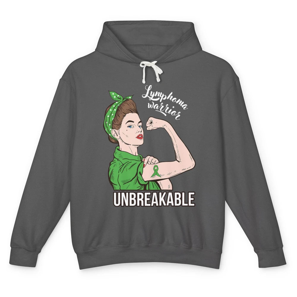 Lymphoma Cancer Warrior Unbreakable Power Women Awareness Unisex Lightweight Hoodie