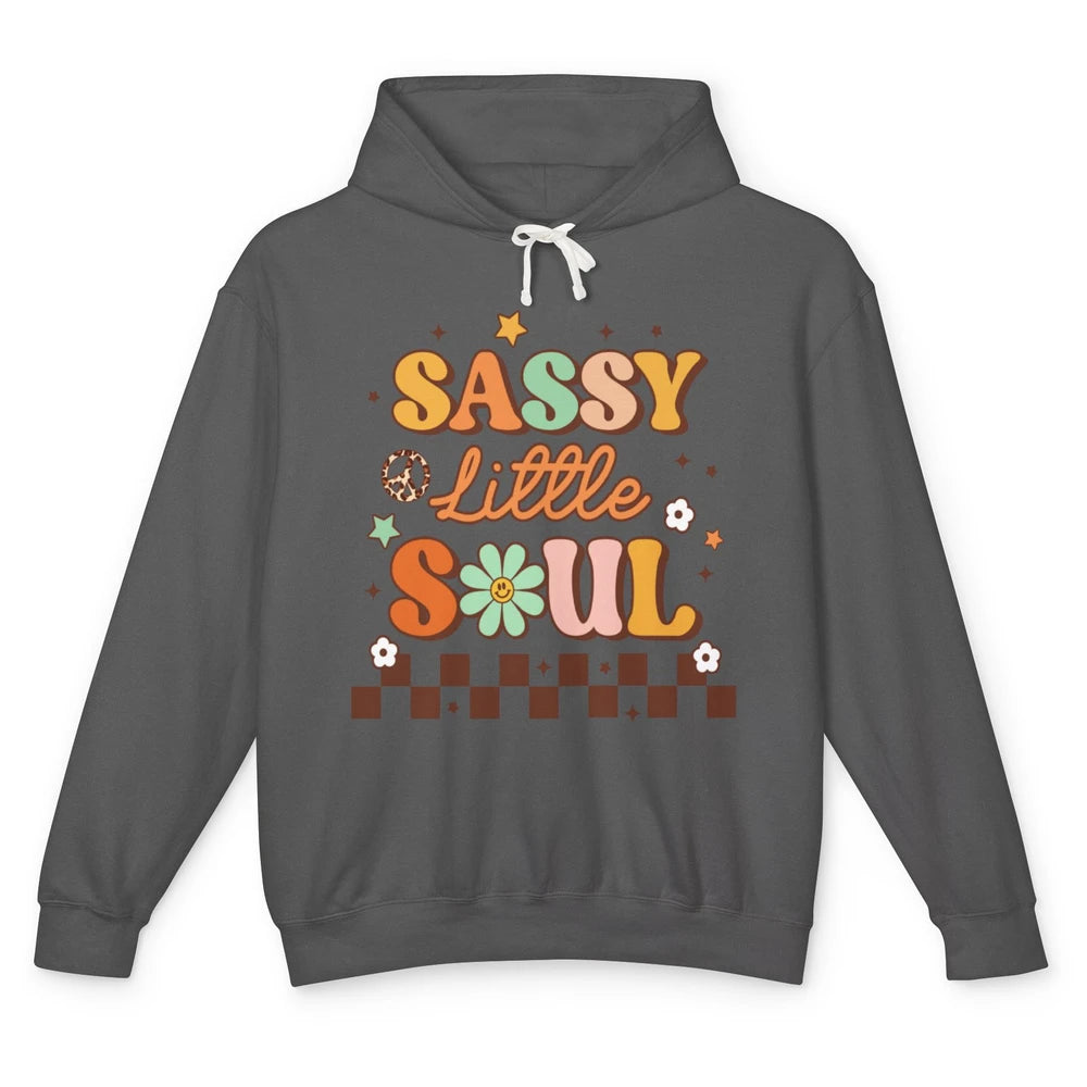 Sassy Little Soul Retro 60s Groovy Hippie Daisy Peace Boho Unisex Lightweight Hoodie