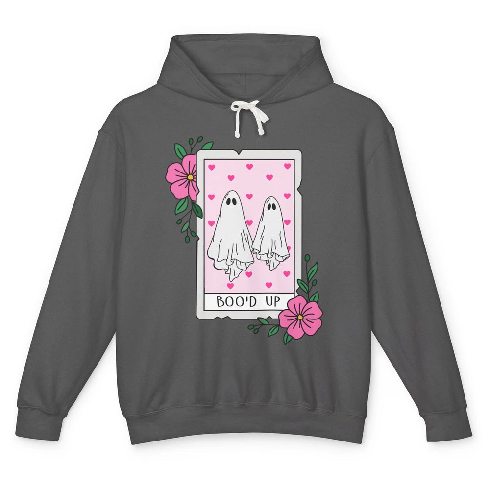 Floral Bood Up Tarot Card Valentines Day Spooky Ghost Couple Unisex Lightweight Hoodie