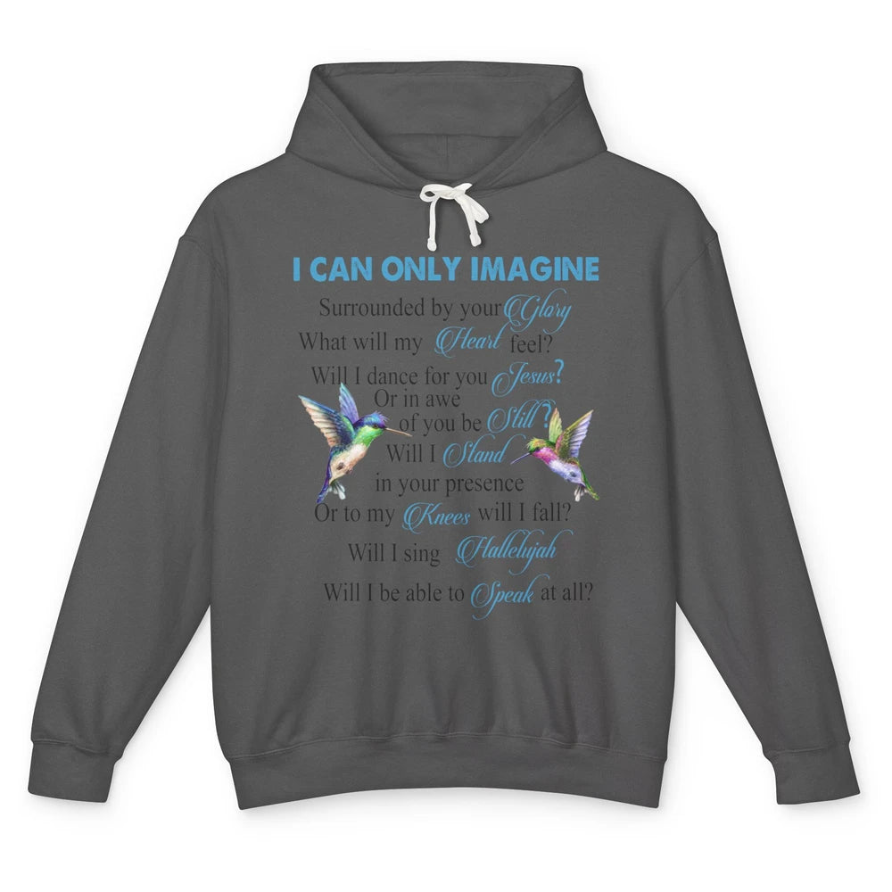 Hummingbirds Faith Jesus I Can Imagine Christian Religious Unisex Lightweight Hoodie