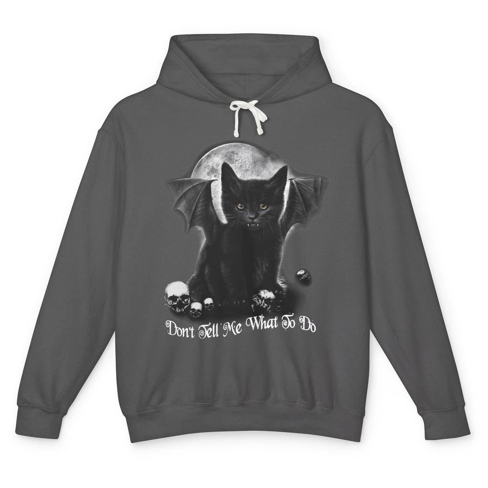 Black Cat Witch Don't Tell Me What To Do Halloween Costume Unisex Lightweight Hoodie