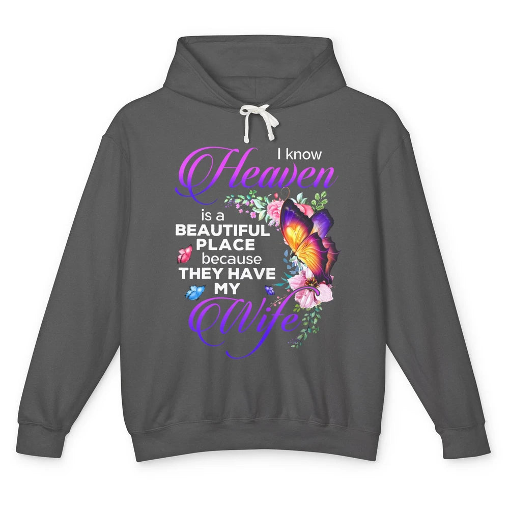 Butterfly Heaven Beautiful They Have My Wife Guardian Angel Unisex Lightweight Hoodie