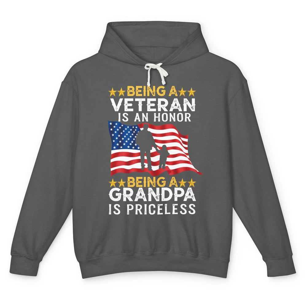 Being A Veteran Is An Honor Army Dad US Military Day Unisex Lightweight Hoodie