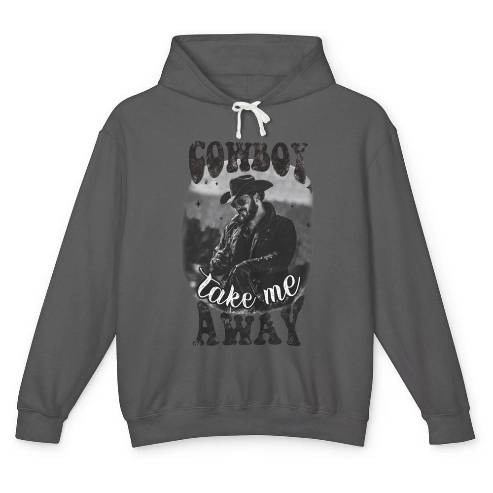 Retro Cowboy Take Me Away Western Country Music Cowboy Gift Unisex Lightweight Hoodie