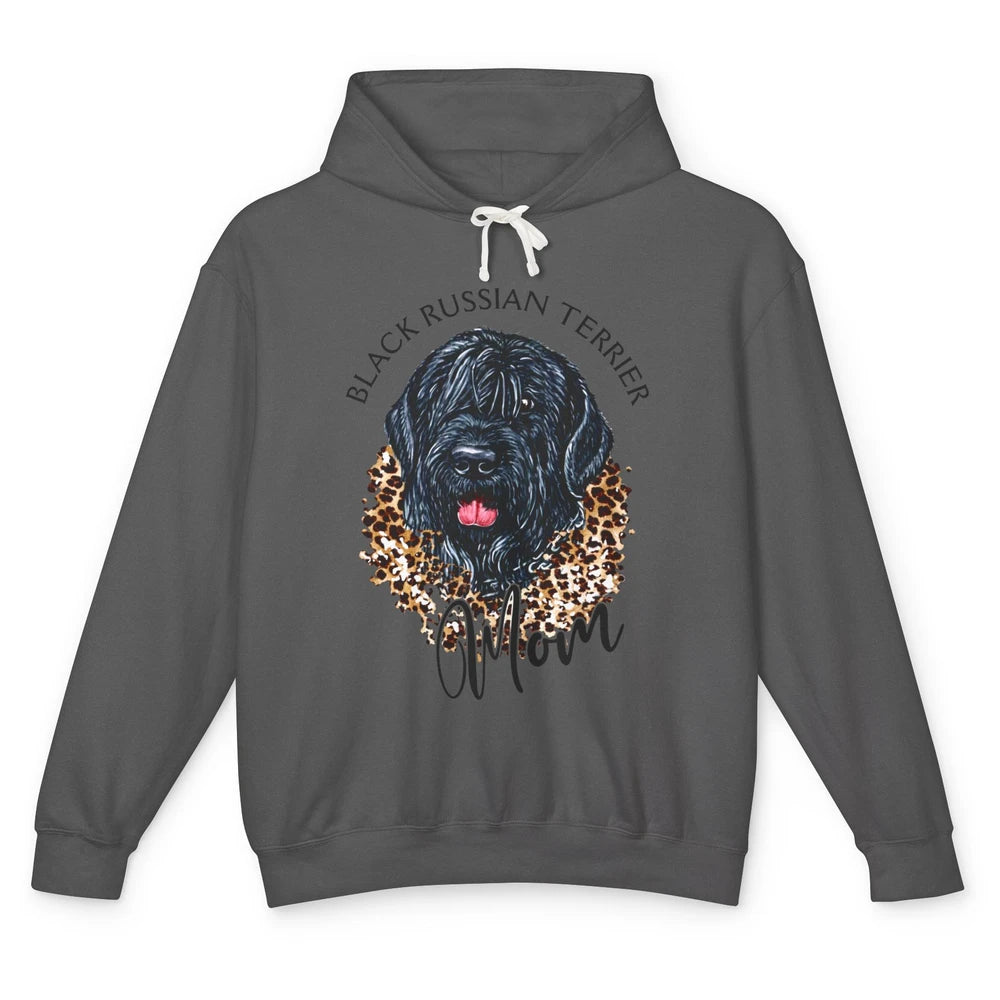 Black Russian Terrier Dog Mom Black Russian Terrier Leopard Unisex Lightweight Hoodie