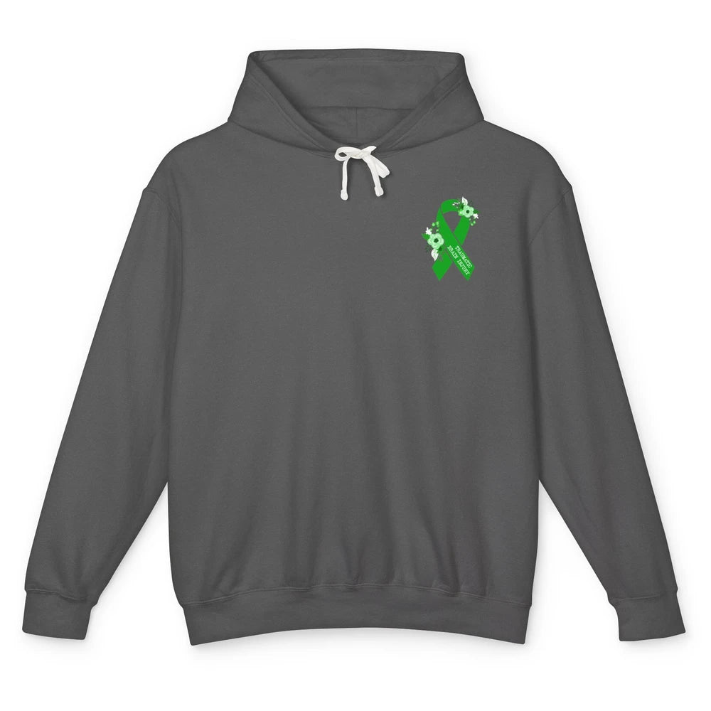 Traumatic Brain Injury Awareness Floral Green Ribbon TBI Unisex Lightweight Hoodie