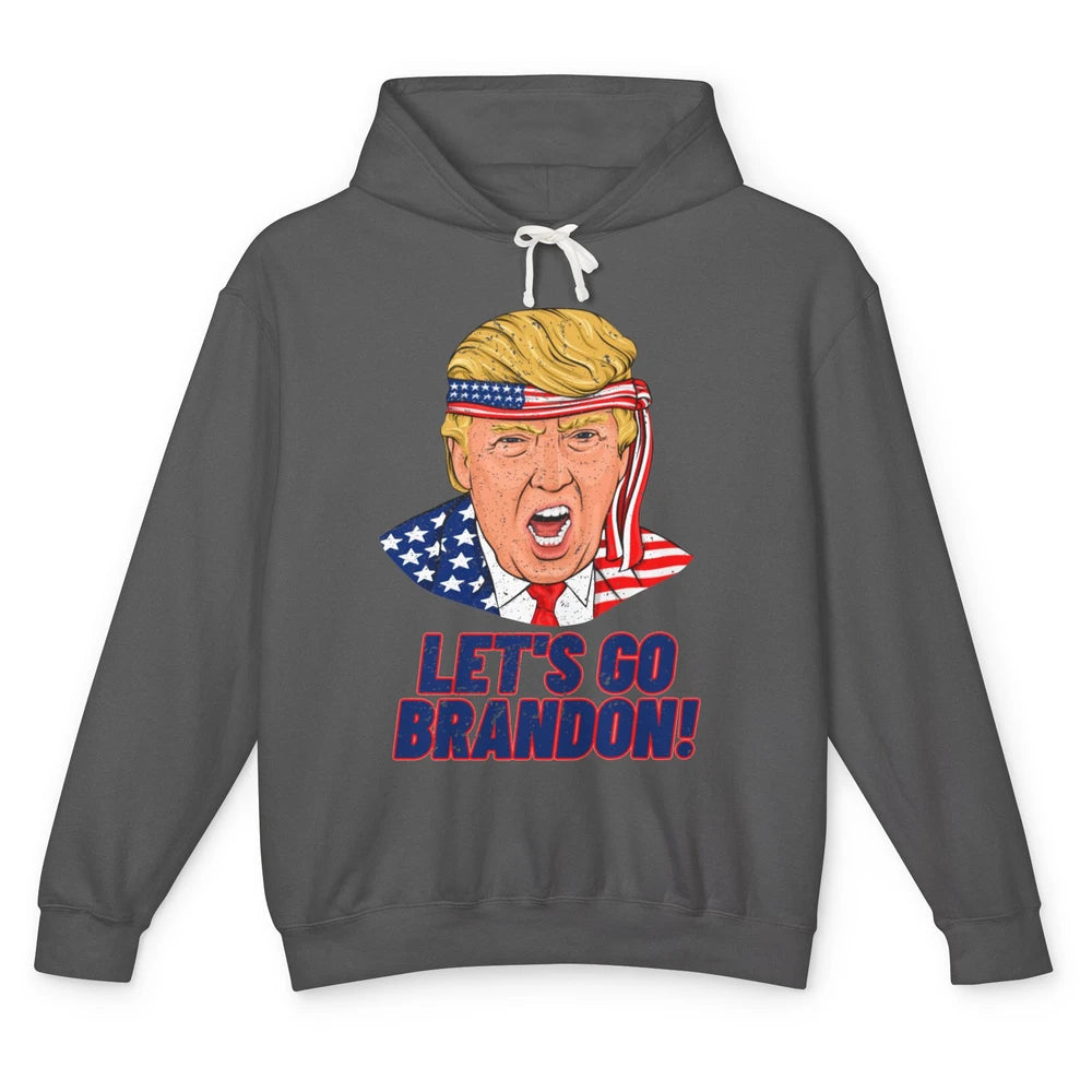 US Flag Trump Let's Go Bran-don Conservative Anti Liberal Unisex Lightweight Hoodie