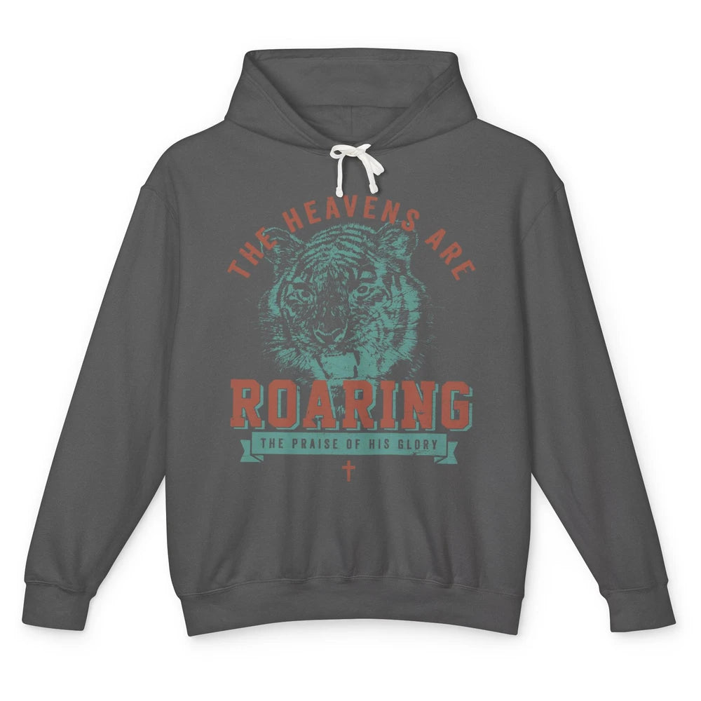 Lion Lightning Bolt Heavens Are Roaring Christian Catholic Unisex Lightweight Hoodie