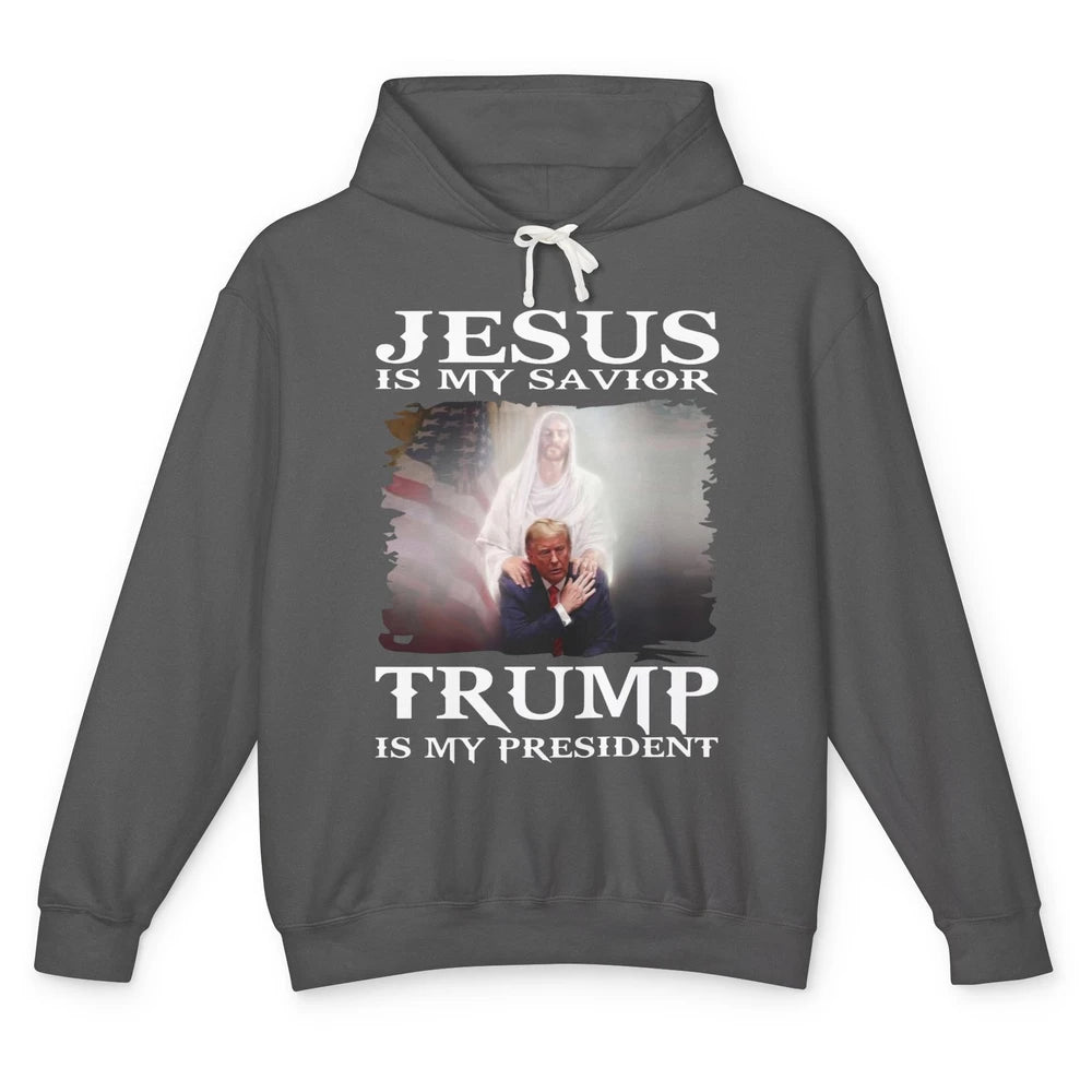 Jesus Is My Savior Trump Is My President Trump Republican Unisex Lightweight Hoodie